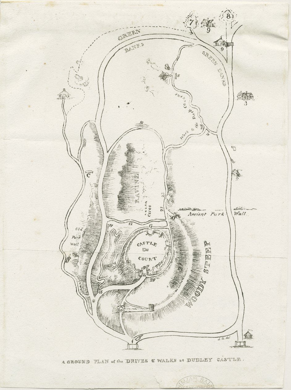 达德利城堡（Dudley Castle）：版画，nd [c 1825] 作者 卢克·布克
