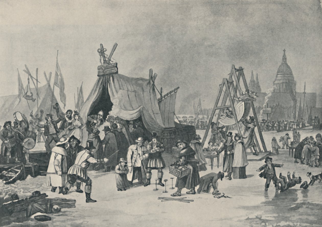 冰冻的泰晤士河博览会，1814年，1920年 作者 卢克·克莱内尔