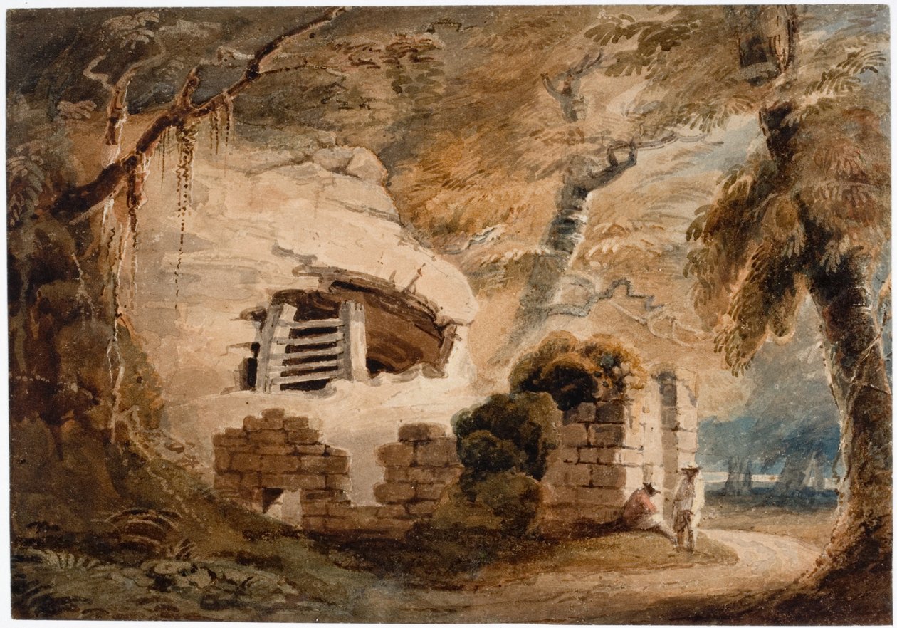 Warkworth Hermitage（bodycolour） 作者 卢克·克莱内尔