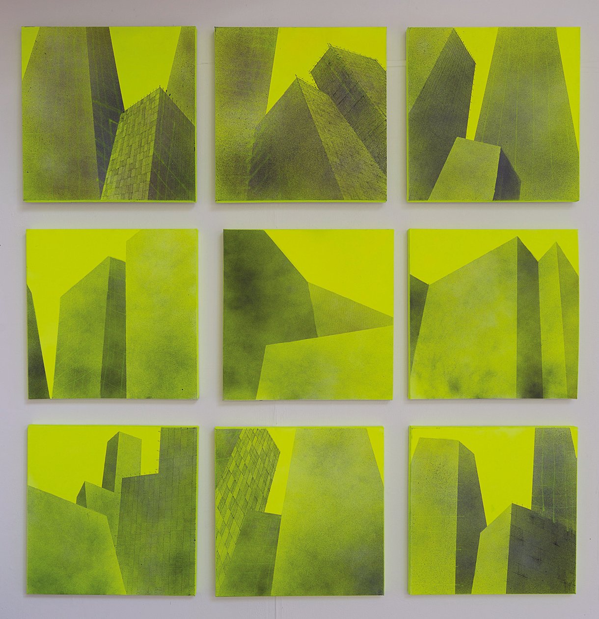 建构系列 I - IX，2014 年（丙烯酸画布） 作者 卢克·M·沃克