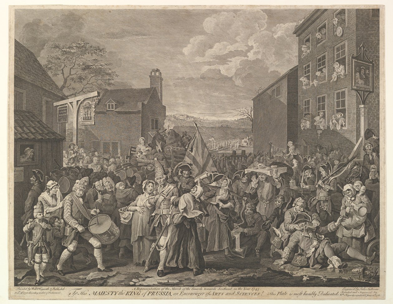 进军芬奇利（Finchley）-守卫军向斯科特（Scotla）进军的代表……，1761年6月12日。 作者 卢克·沙利文（Luke Sullivan）