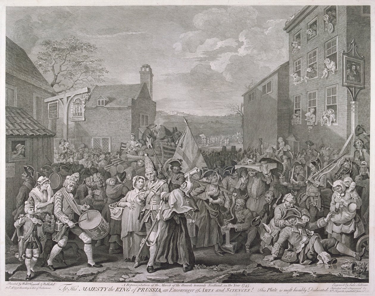 向芬奇利的进军》，1761年。                                           作者 卢克·沙利文（Luke Sullivan）