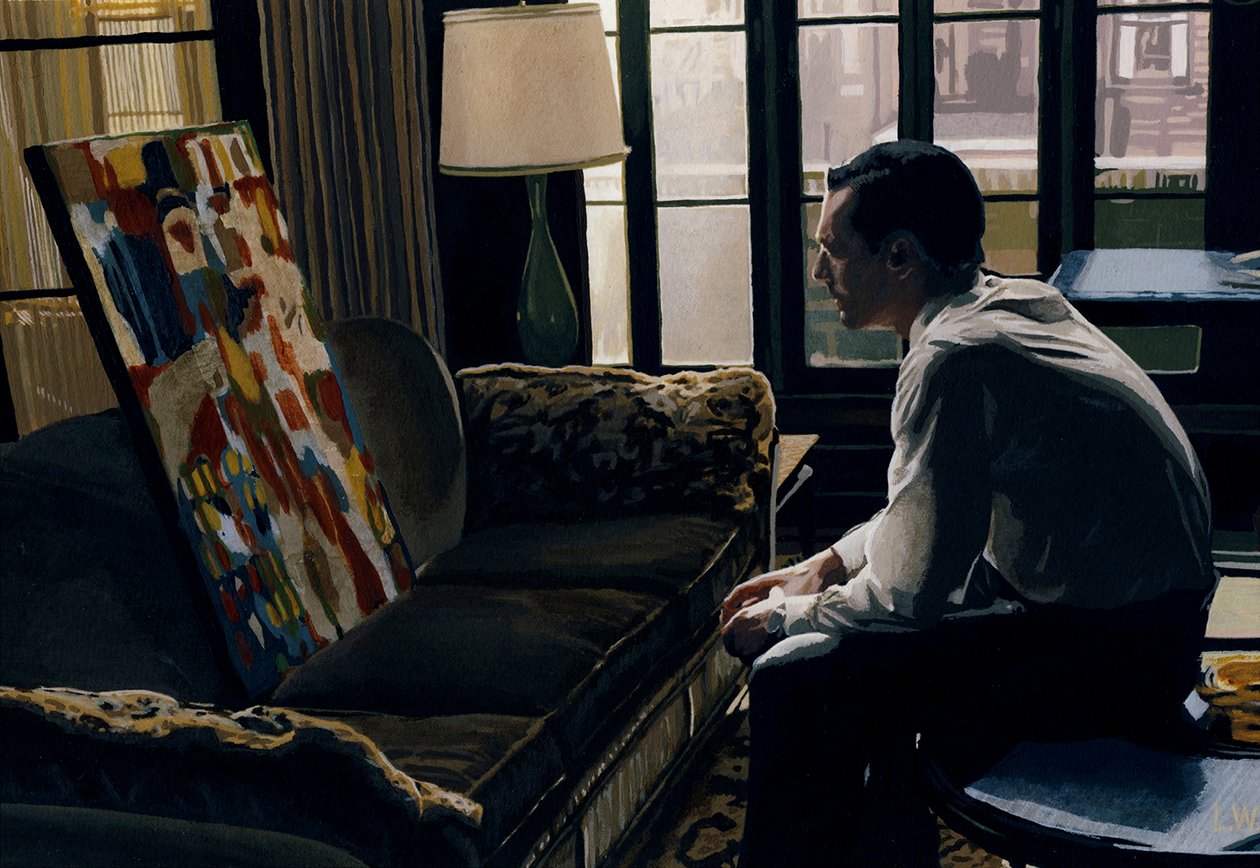 人行道上的圣代草莓惊喜》，约 2010 年（纸上丙烯颜料） 作者 