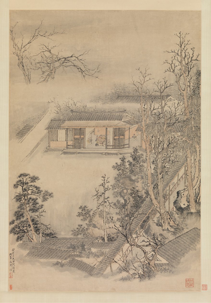 1773年在竹园里喝酒。 作者 罗平