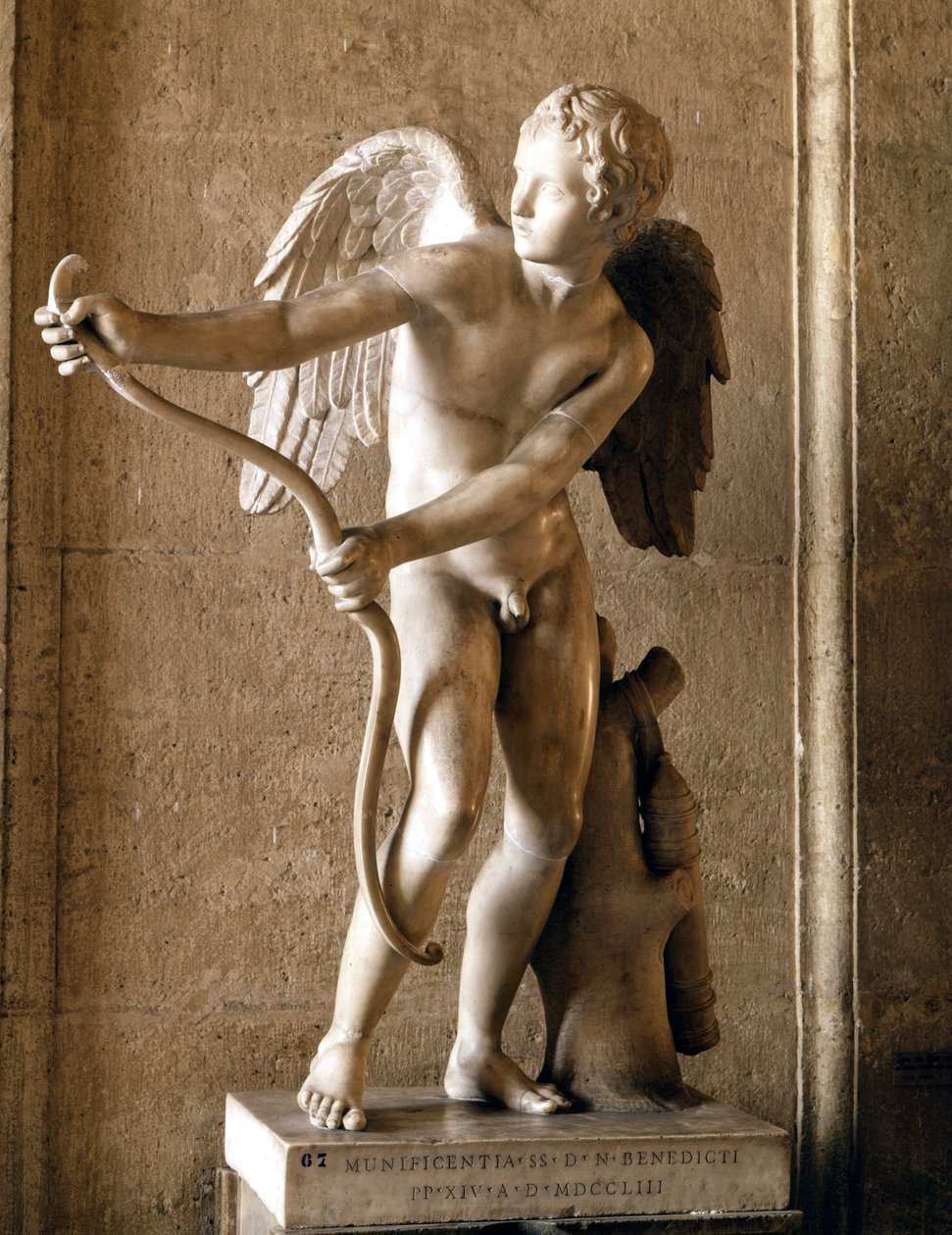 Eros (Cupid) with the bow (1753) replica of the Eros de Thespies by Lysippe. Capitol Museum, Rome. 作者 Lysippus（归属于）
