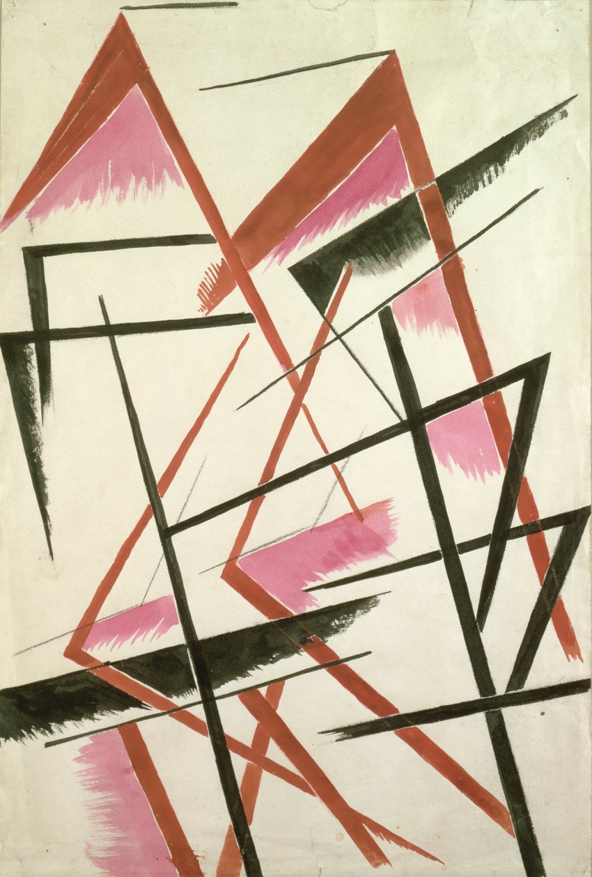 Linear Construction，c.1921 作者 柳博夫·谢尔盖维娜·波波娃
