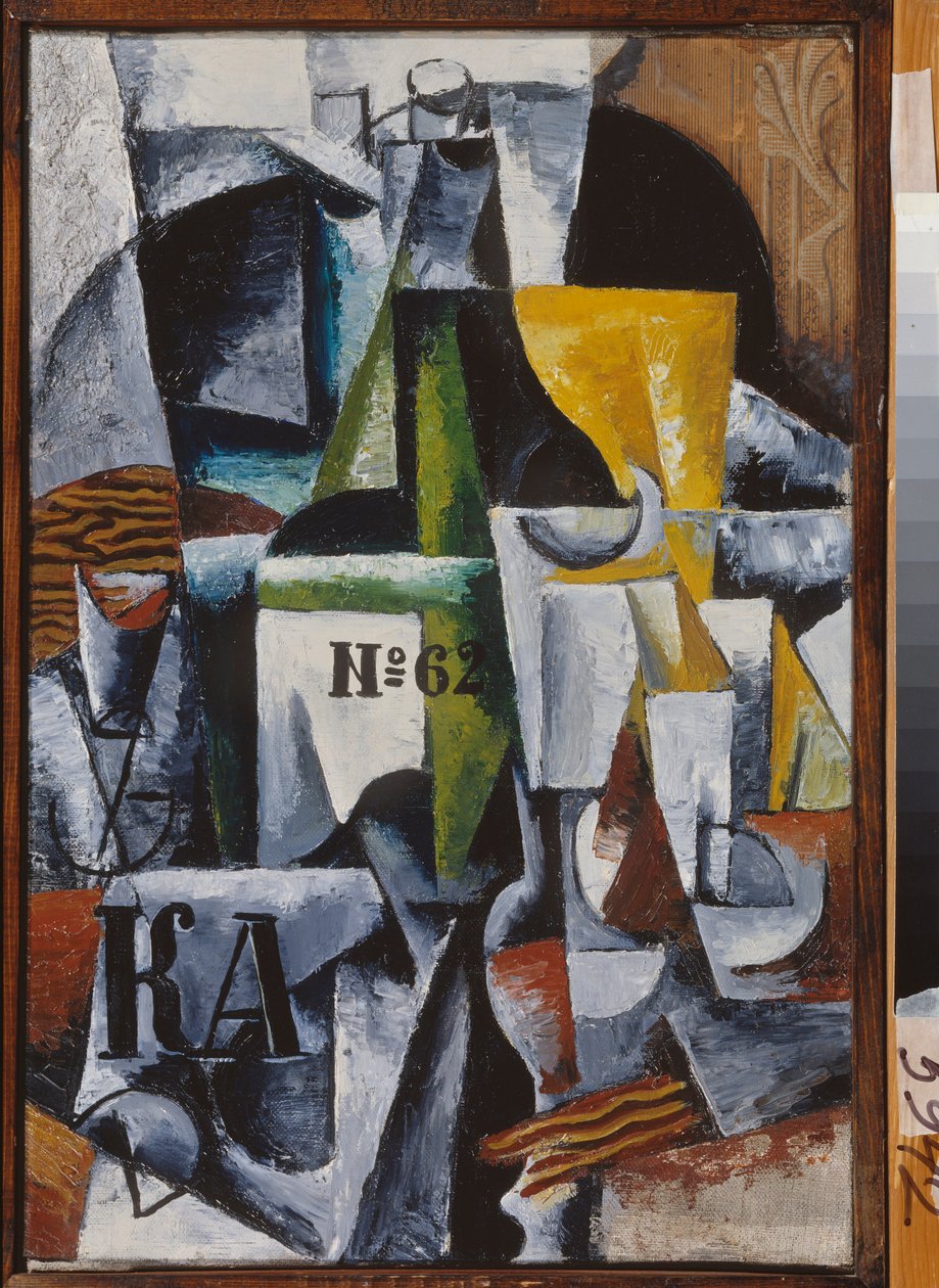 静物Lyubov (Lyubov) Sergeyevna Popova（1889-1924 年）的画作，布面油画 作者 柳博夫·谢尔盖维娜·波波娃