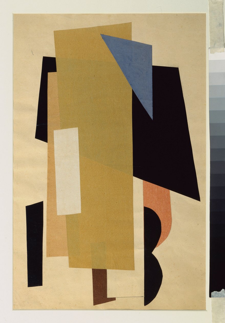 建筑绘画。Lyubov (Lyubov) Sergeyevna Popova（1889-1924 年）的作品，拼贴画 作者 柳博夫·谢尔盖维娜·波波娃