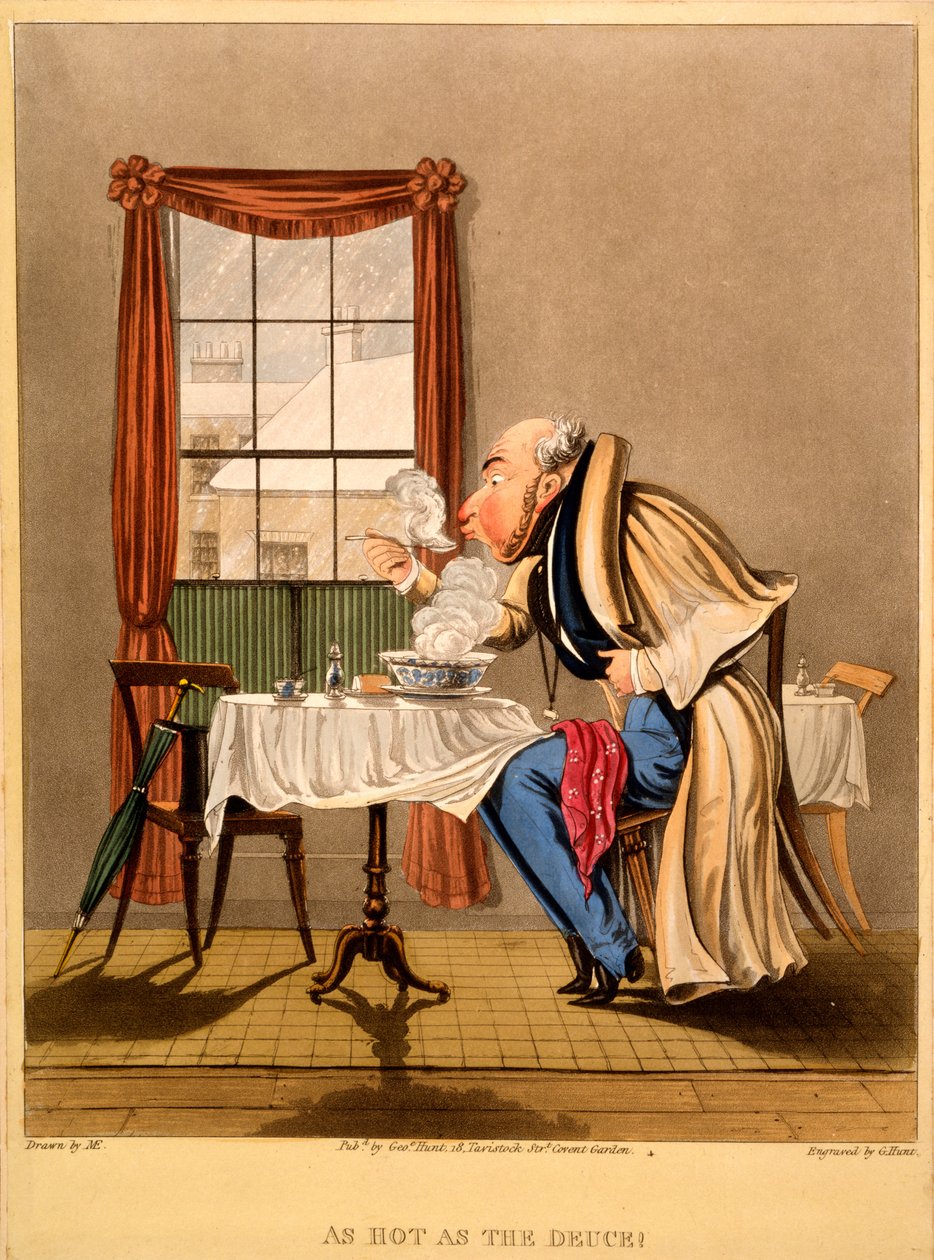 像Deuce一样热！，由乔治亨特，1827年制作的印刷品（手工彩色雕刻） 作者 埃格顿