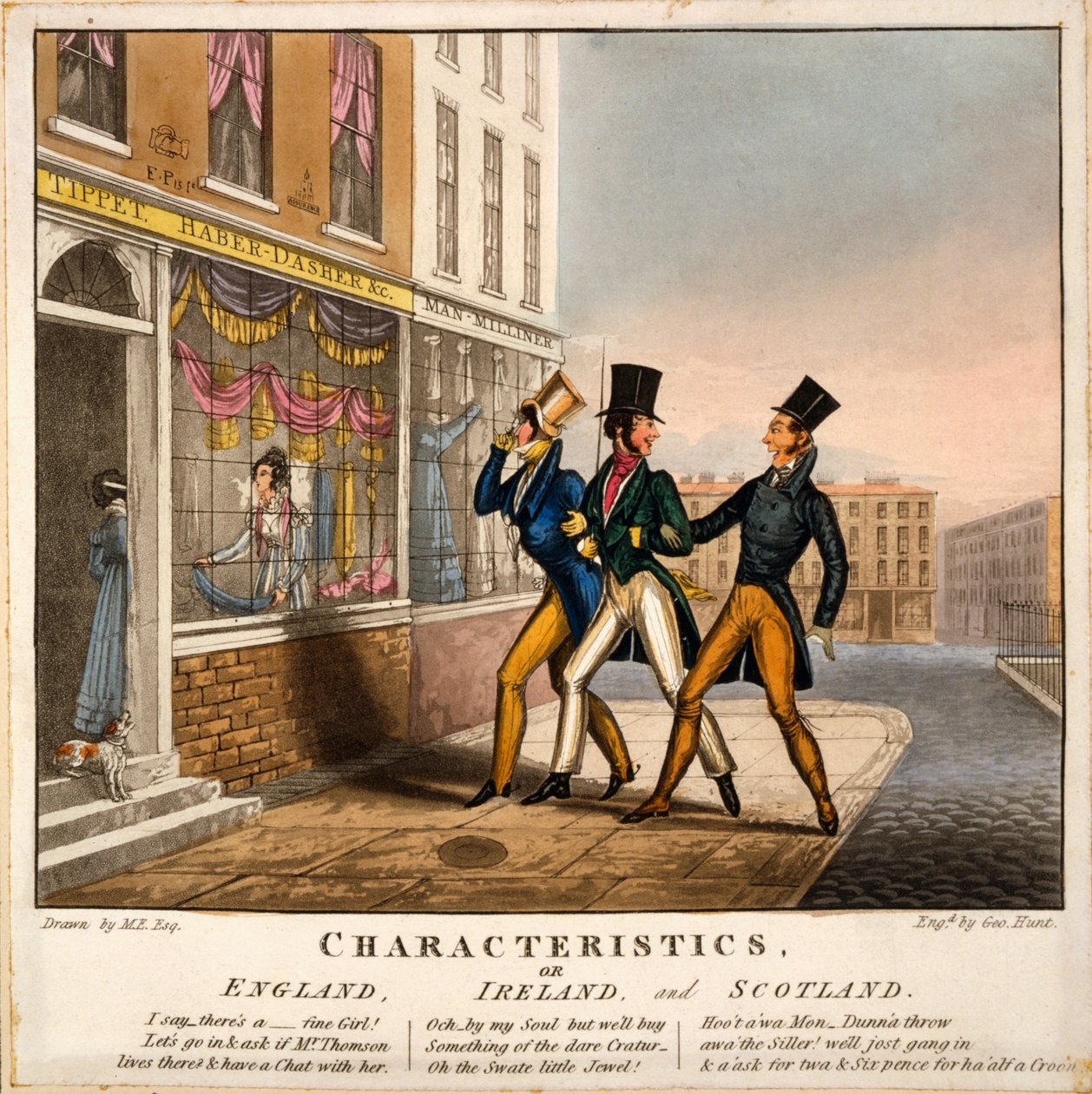 特色，或英格兰，爱尔兰和苏格兰，由乔治亨特打印，1827年（手工彩色雕刻） 作者 埃格顿