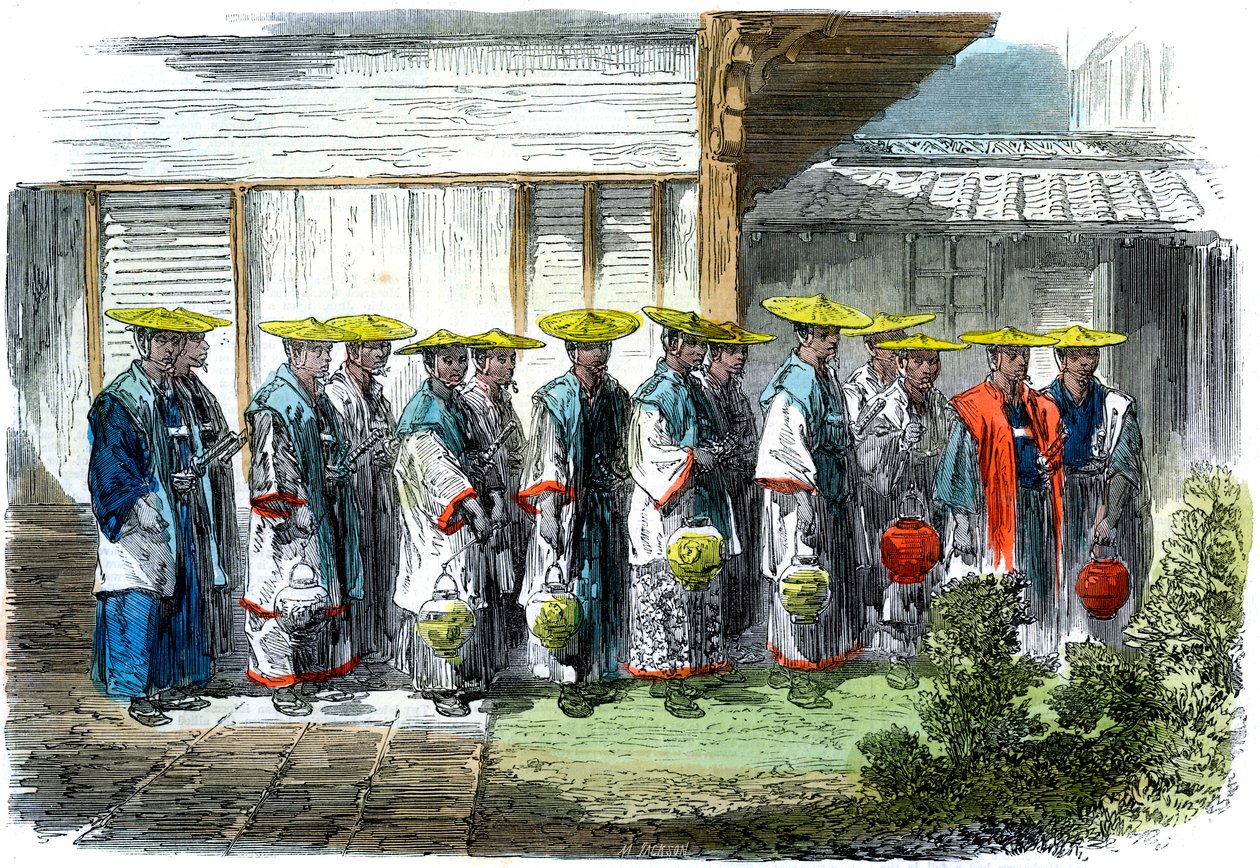 1864年，日本吉多江户的夜班警卫。 作者 杰克逊