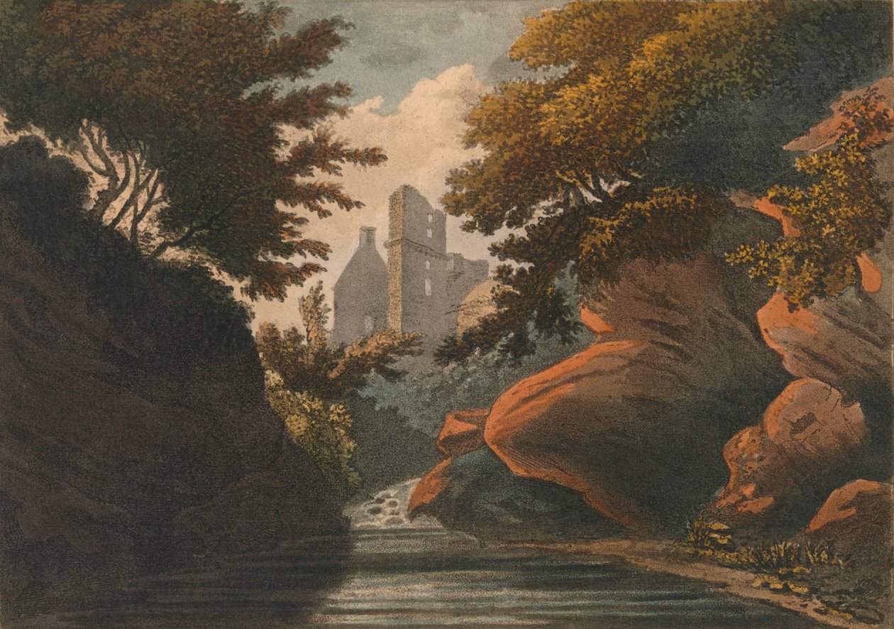 罗斯琳城堡（Rosline Castle），1800年。 作者 梅里戈特