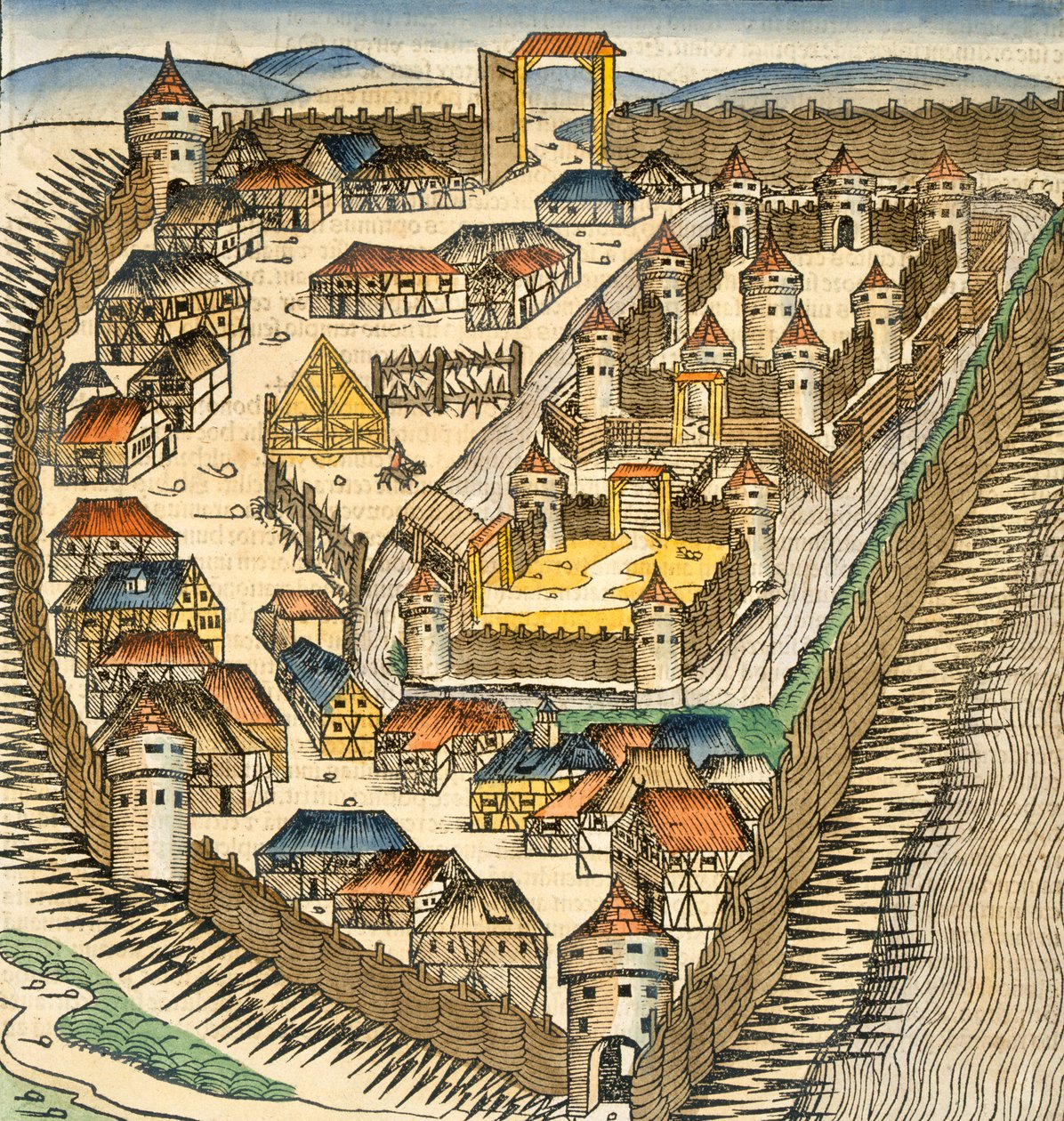 Sabatz，来自&39;The Liber Chronicle&39;（纽伦堡纪事报）的插图，来自Hartmann Schedel（1440-1514），酒吧。纽伦堡，1493年（手工彩色雕刻） 作者 M.和Pleydenwurff，W.Wolgemuth