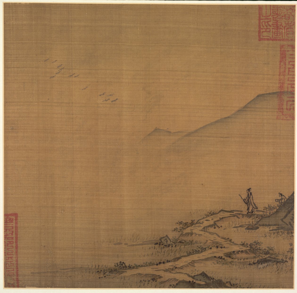 鹅群飞舞的风景 作者 马琳