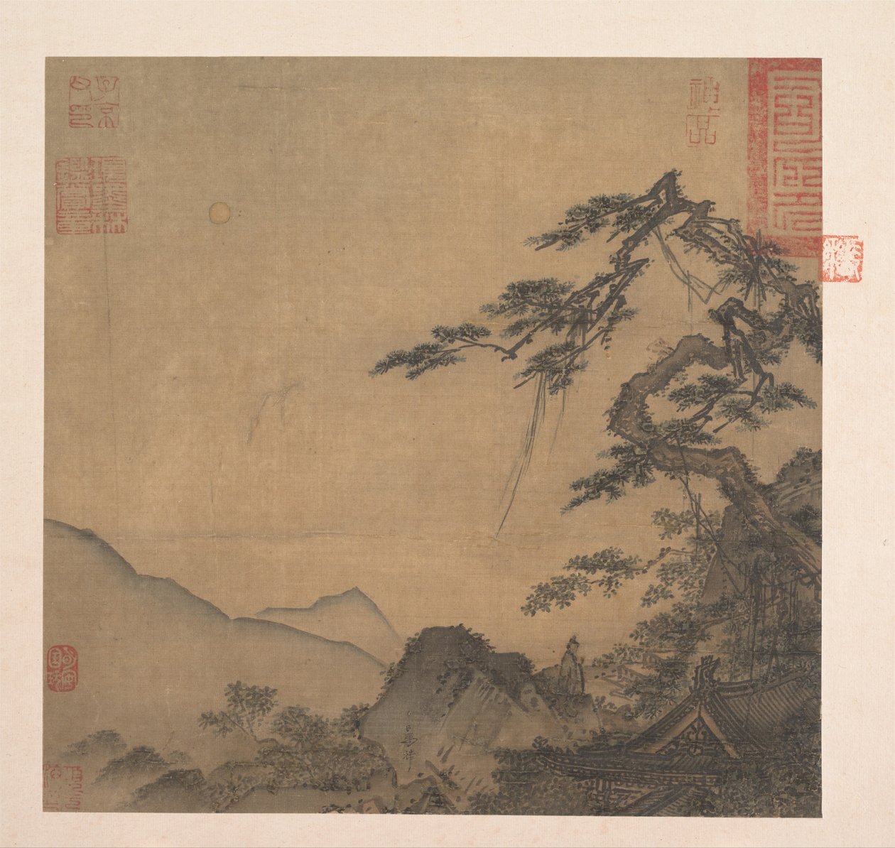 有大松树的风景，13世纪第二季度。 作者 马琳