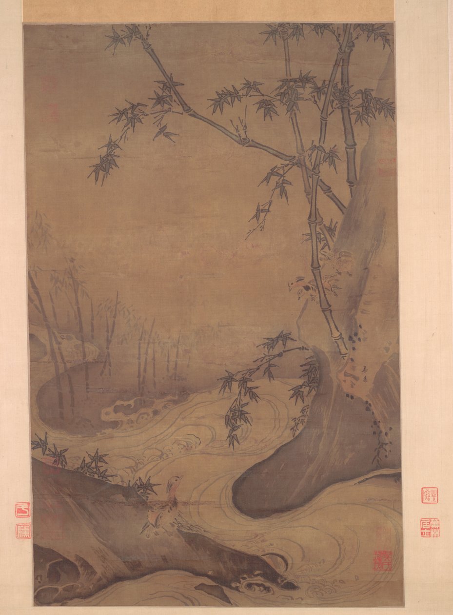 溪流边的竹子和鸭子 作者 马媛