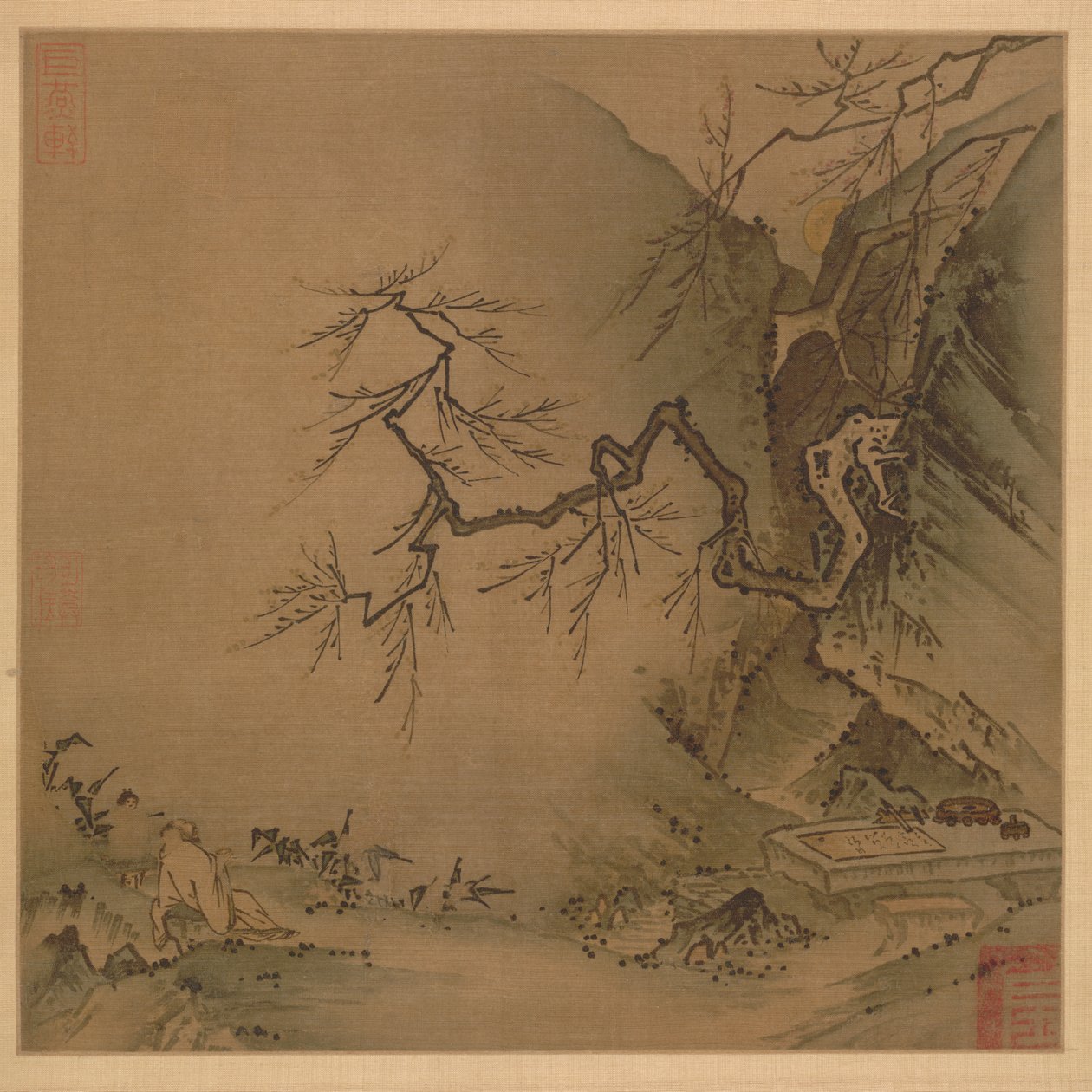 1100年代末-1200年代初在月光下喝酒。 作者 马媛