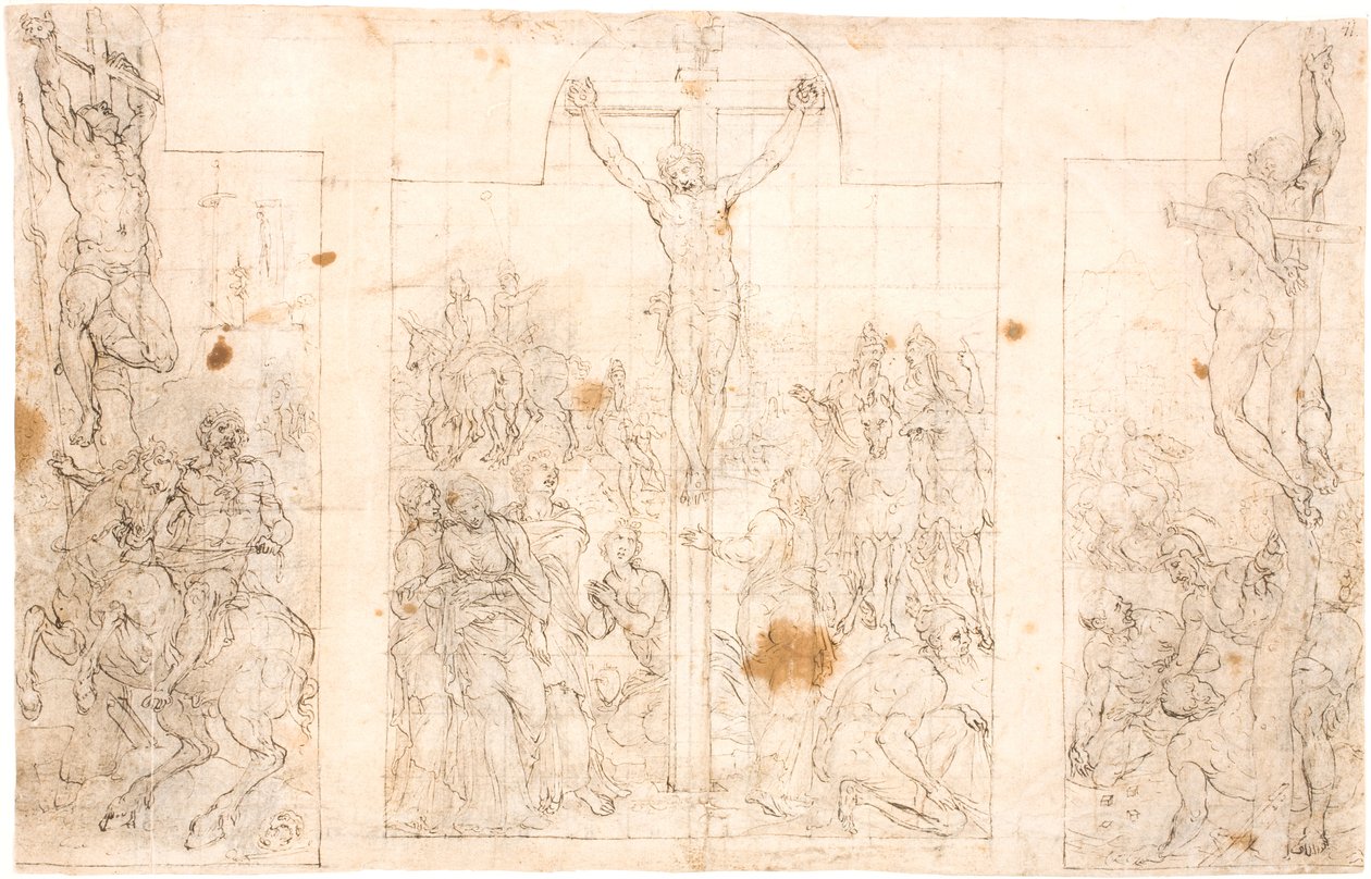 描绘耶稣受难的三翼祭坛画的初步研究 作者 马尔滕·范·海姆斯克
