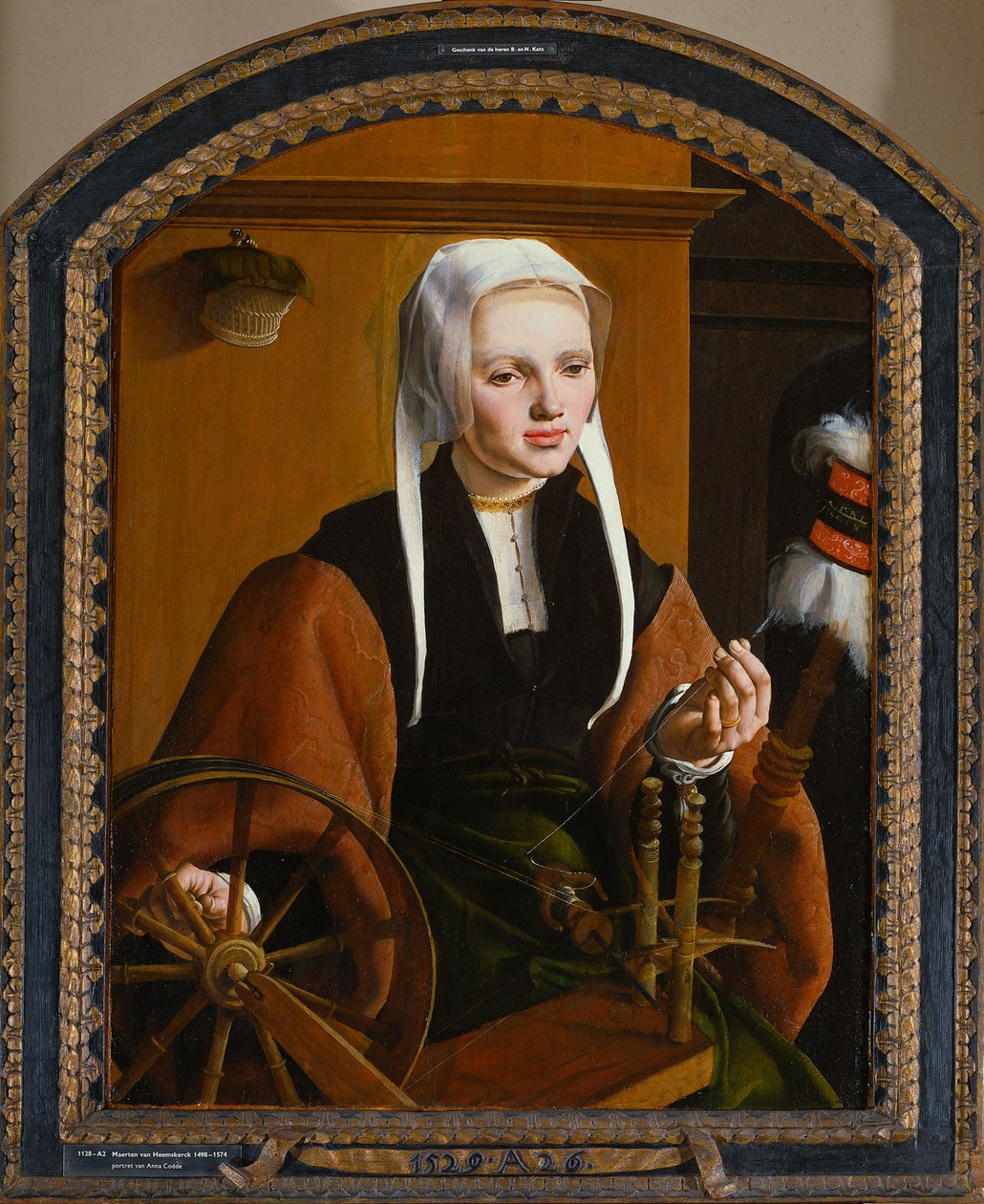 一位年轻女子的画像，1529年 作者 马尔滕·范·海姆斯克