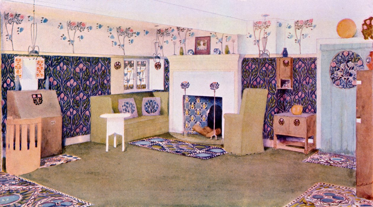 Falkewood绘图室的设计，c.1906 作者 麦凯·休·百利·斯科特