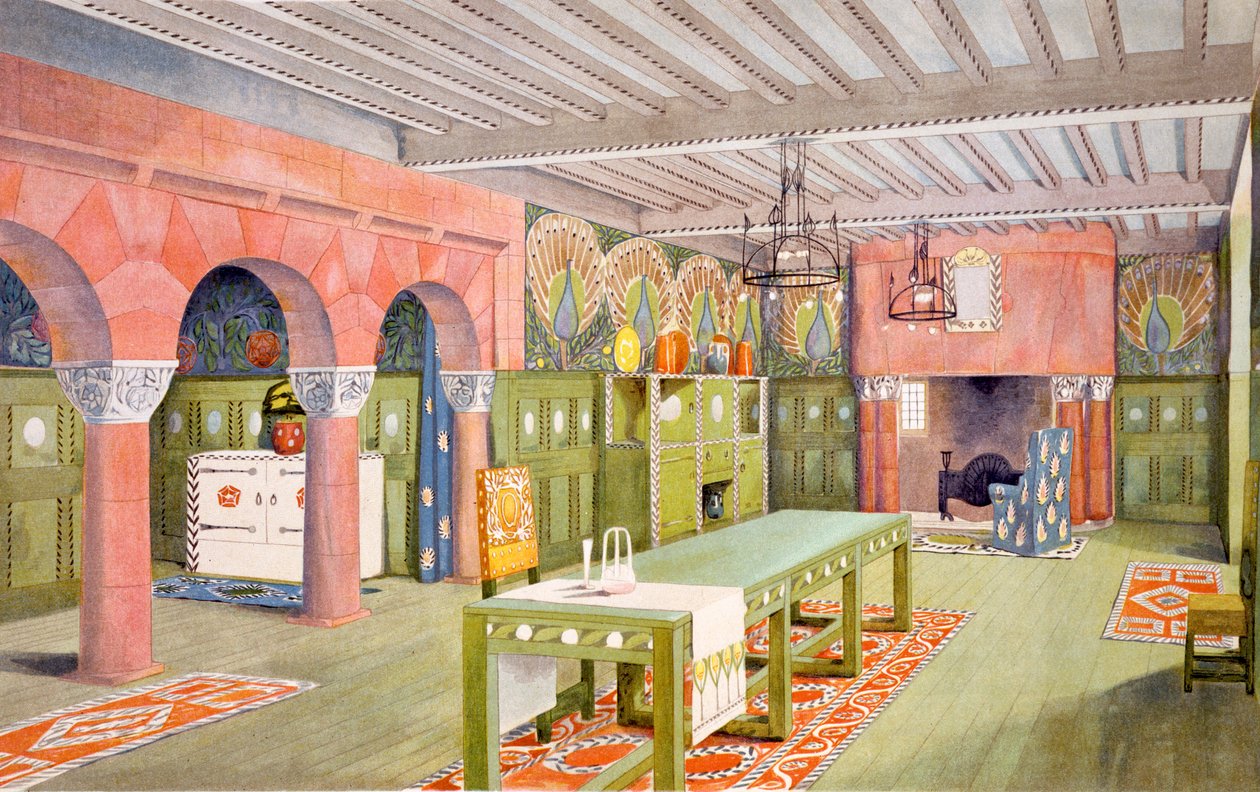 餐厅，由Emil Hochdanz制作的印刷品，c.1901 作者 麦凯·休·百利·斯科特