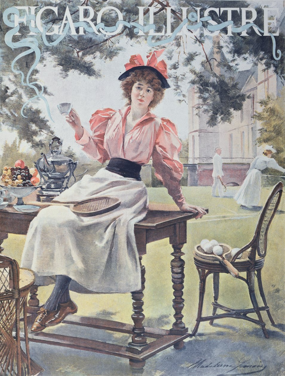 网球，&39;Figaro Illustre&39;杂志的封面，1893年 作者 马德琳·勒梅尔（Madeleine Lemaire）