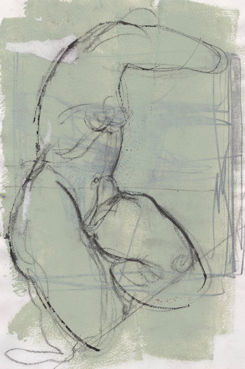 素描本 13，2024 年（蛋彩颜料、木炭纸） 作者 