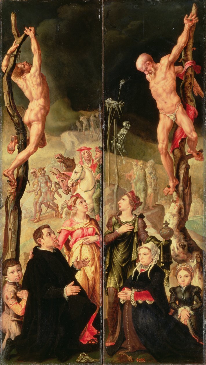 来自triptych（面板）的Calvary侧板 作者 梅尔滕·范·海姆斯克