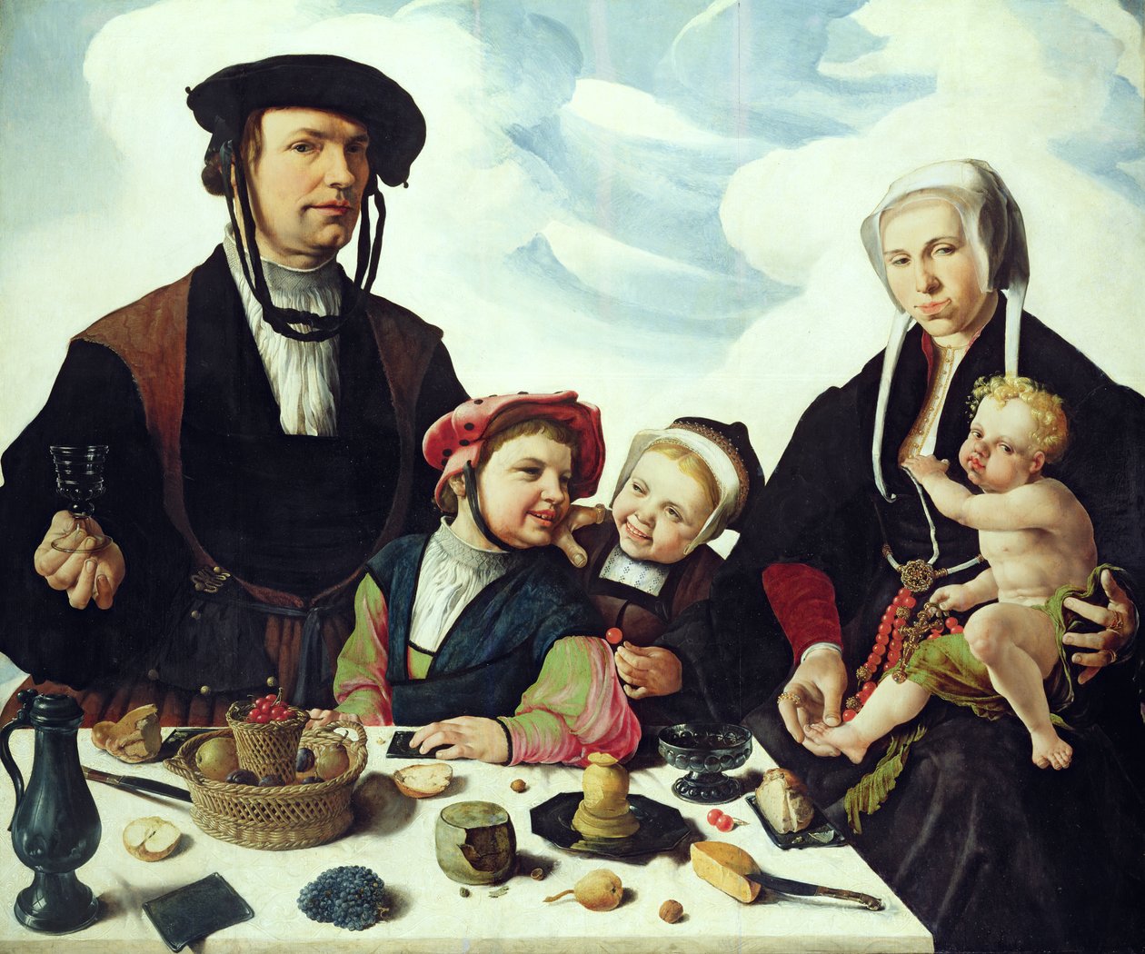 Pieter Jan Foppeszoon和他的家人，1530年 作者 梅尔滕·范·海姆斯克