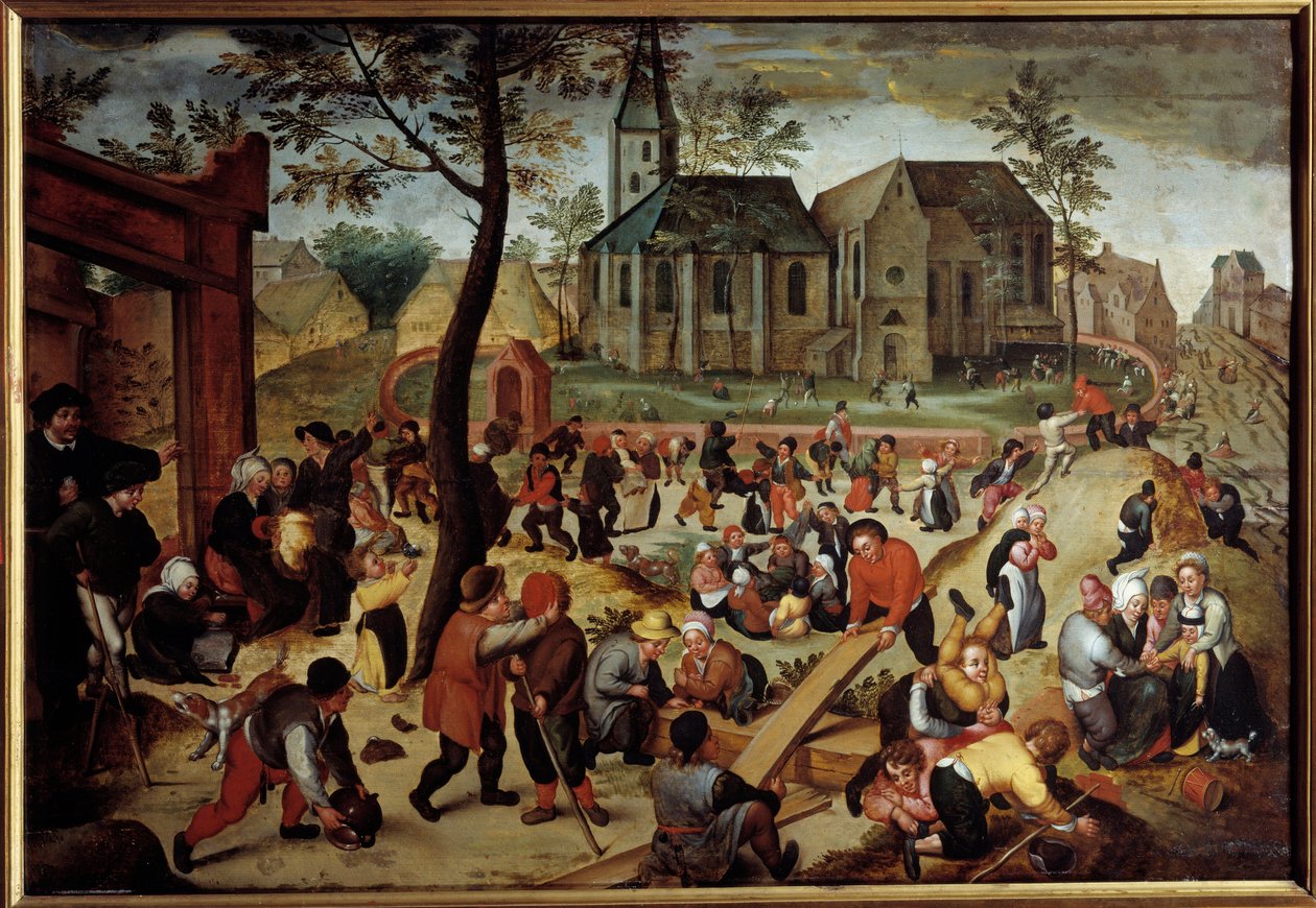 儿童游戏 马丁-范克里夫（1527-1581）的绘画作品 作者 马丁范克利夫