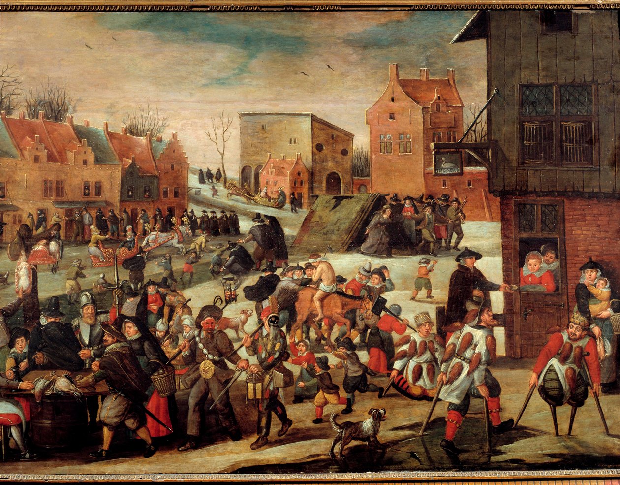 跛子（Court of Miracles）一个城市（在佛兰德斯？）的一群穷人和体弱者。 Martin van Cleve (1527-1581) 绘画，16 世纪特鲁瓦，Musee des Beaux Arts 作者 马丁范克利夫