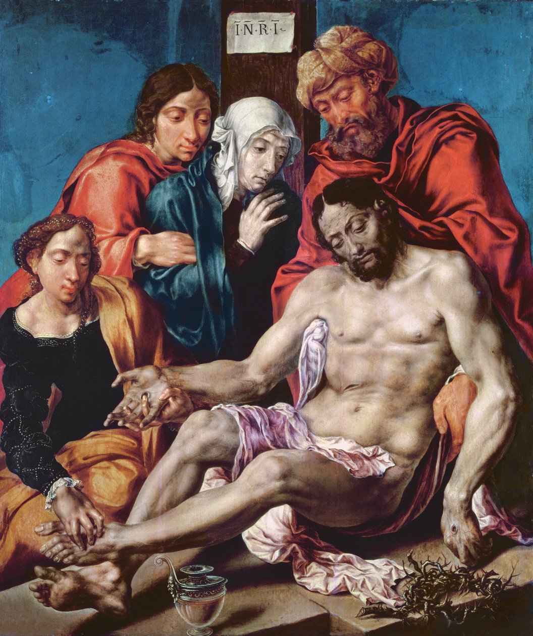 Lamentation，c.1540-45（橡木板上的油） 作者 梅尔滕·范·海姆斯克