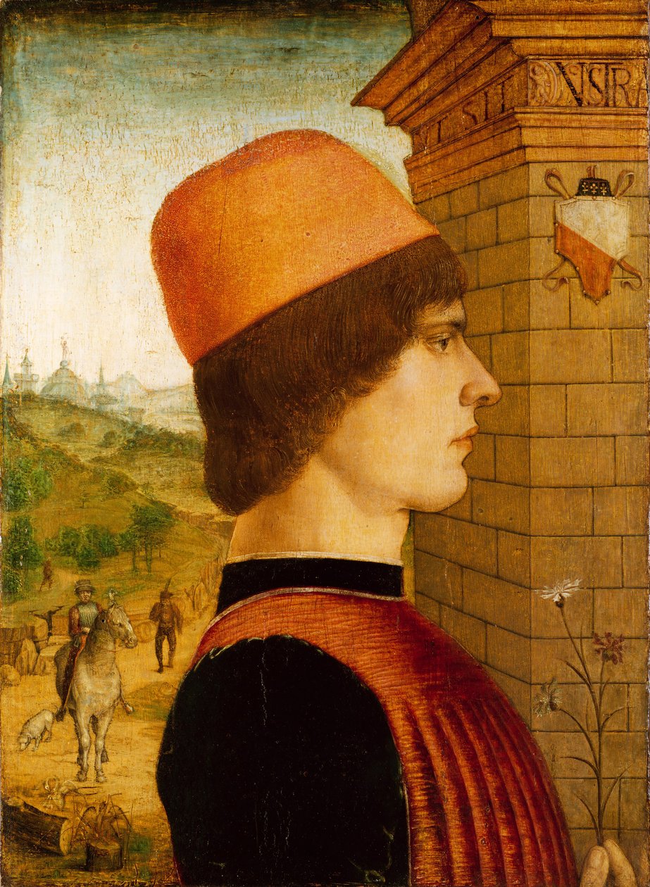 一个人的肖像，可能是Matteo di Sebastiano di Bernardino Gozzadini，1494。 作者 窗格故事大师