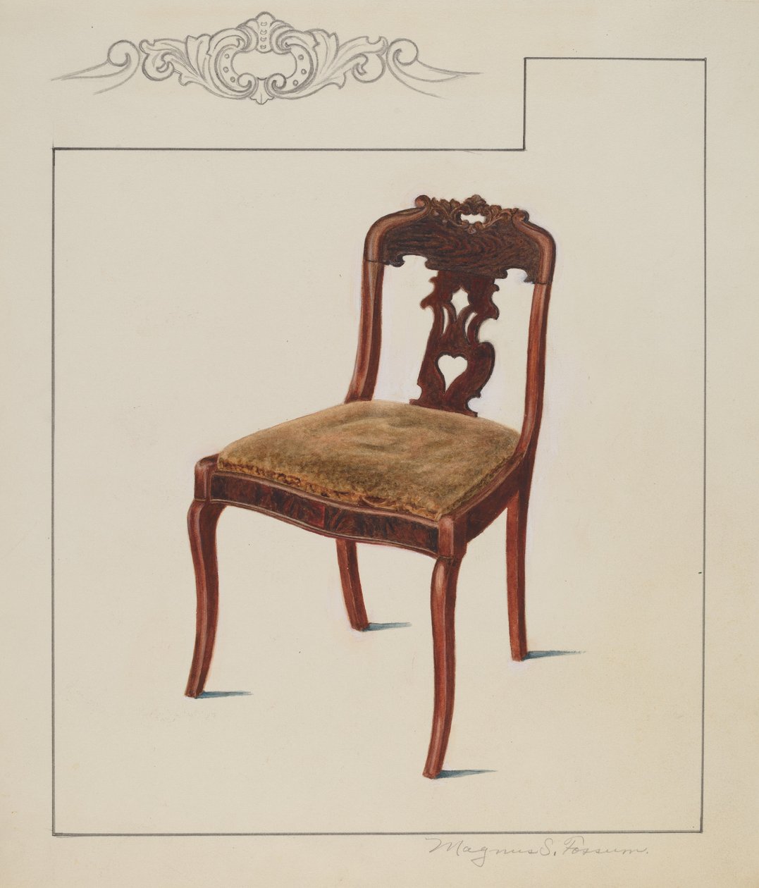 椅子，约1936年。 作者 马格努斯·S·福萨姆