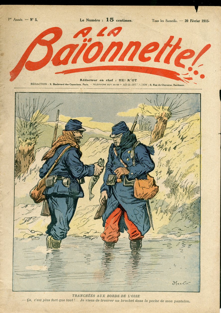 La Baionnette》的封面，色彩斑斓的讽刺诗 作者 亨利·迈格罗