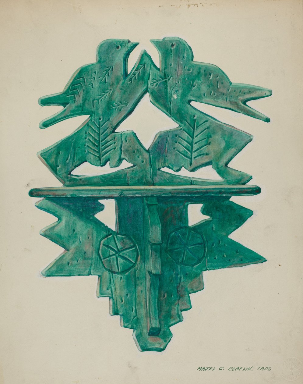 鸟架，约1940年。 作者 马杰尔·G·克拉弗林
