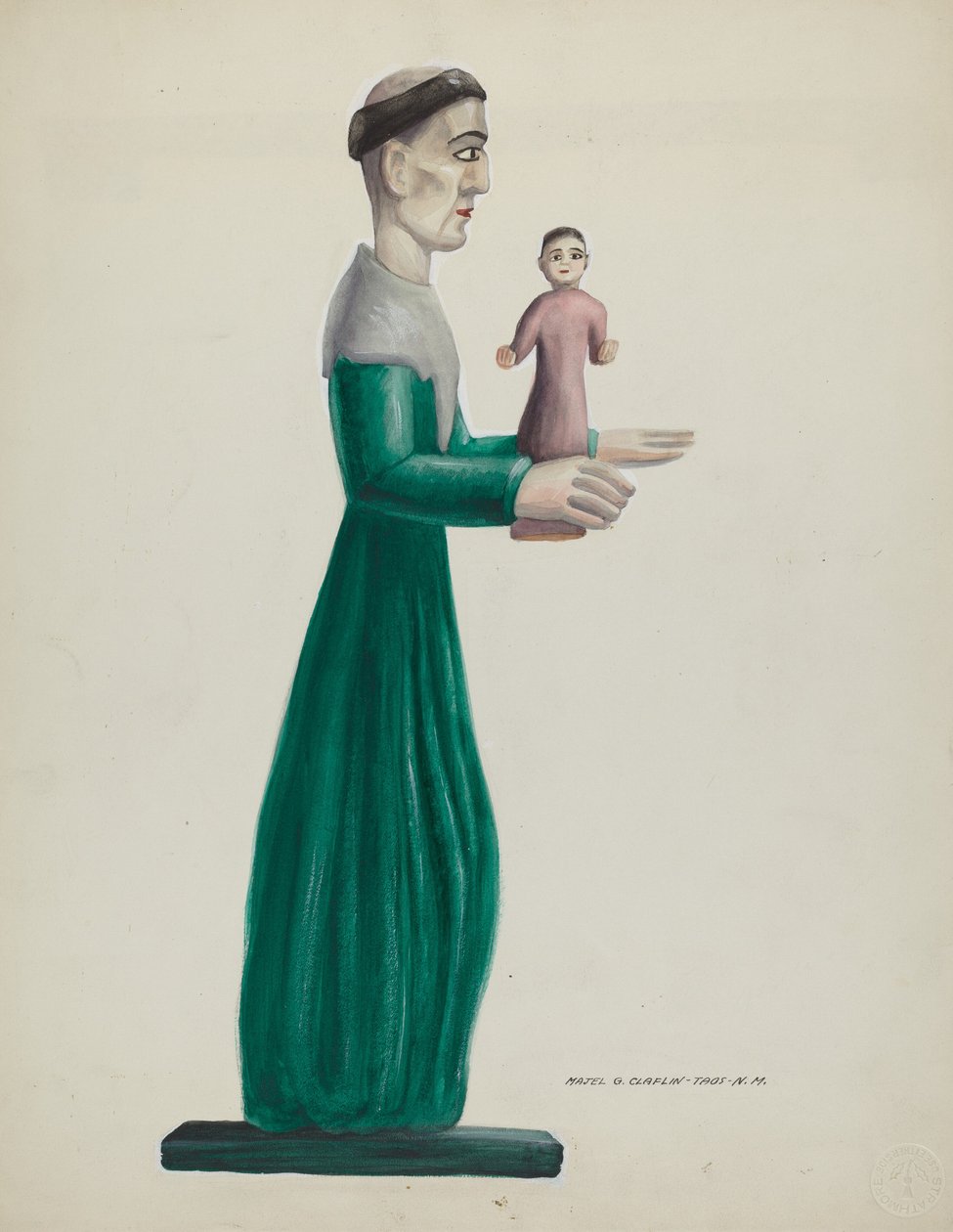 雕刻和绘画的木制圣约瑟夫，1935年至1942年。 作者 马杰尔·G·克拉弗林