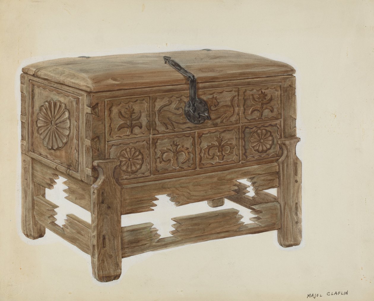 Casa en Mesita or Chest on Stand, c. 1939. 作者 马杰尔·G·克拉弗林