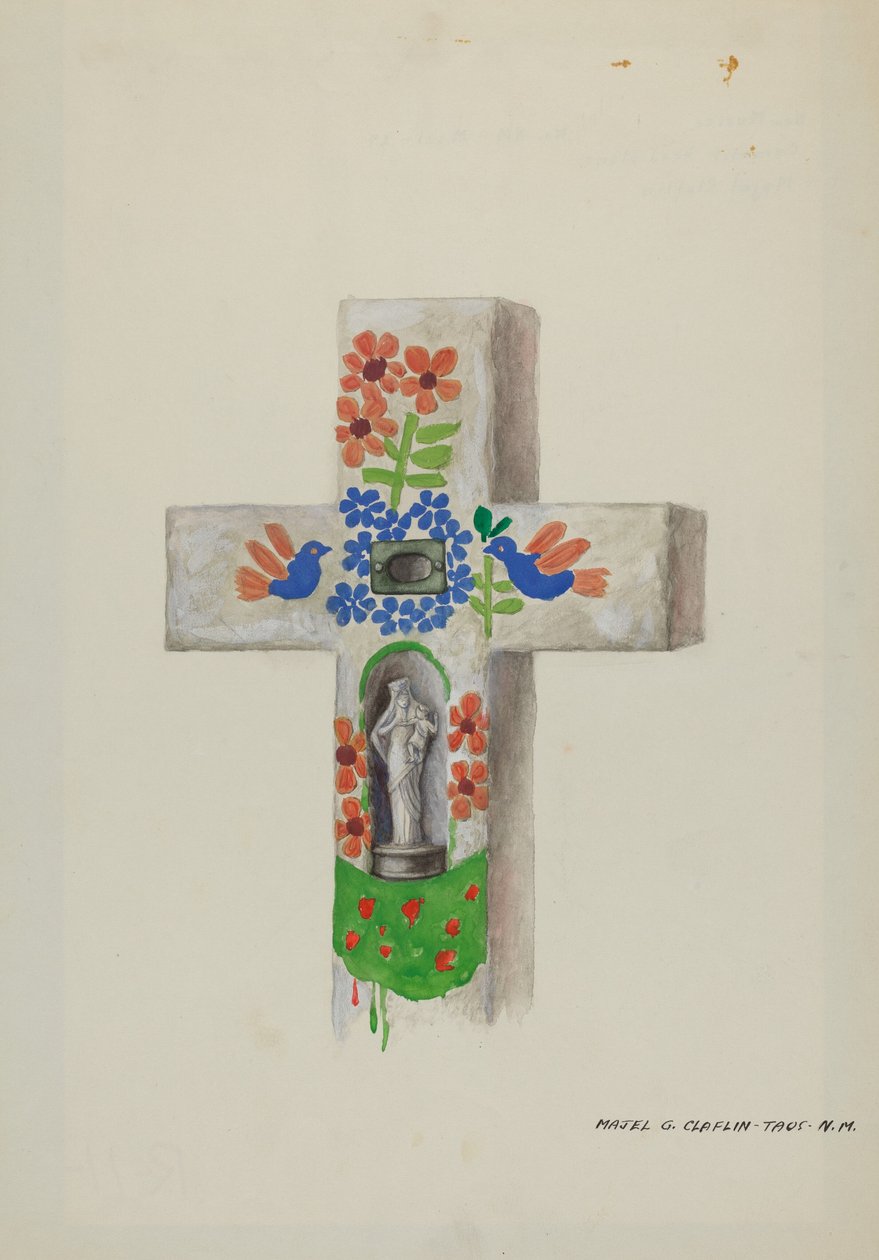 水泥头石，约1937年。 作者 马杰尔·G·克拉弗林