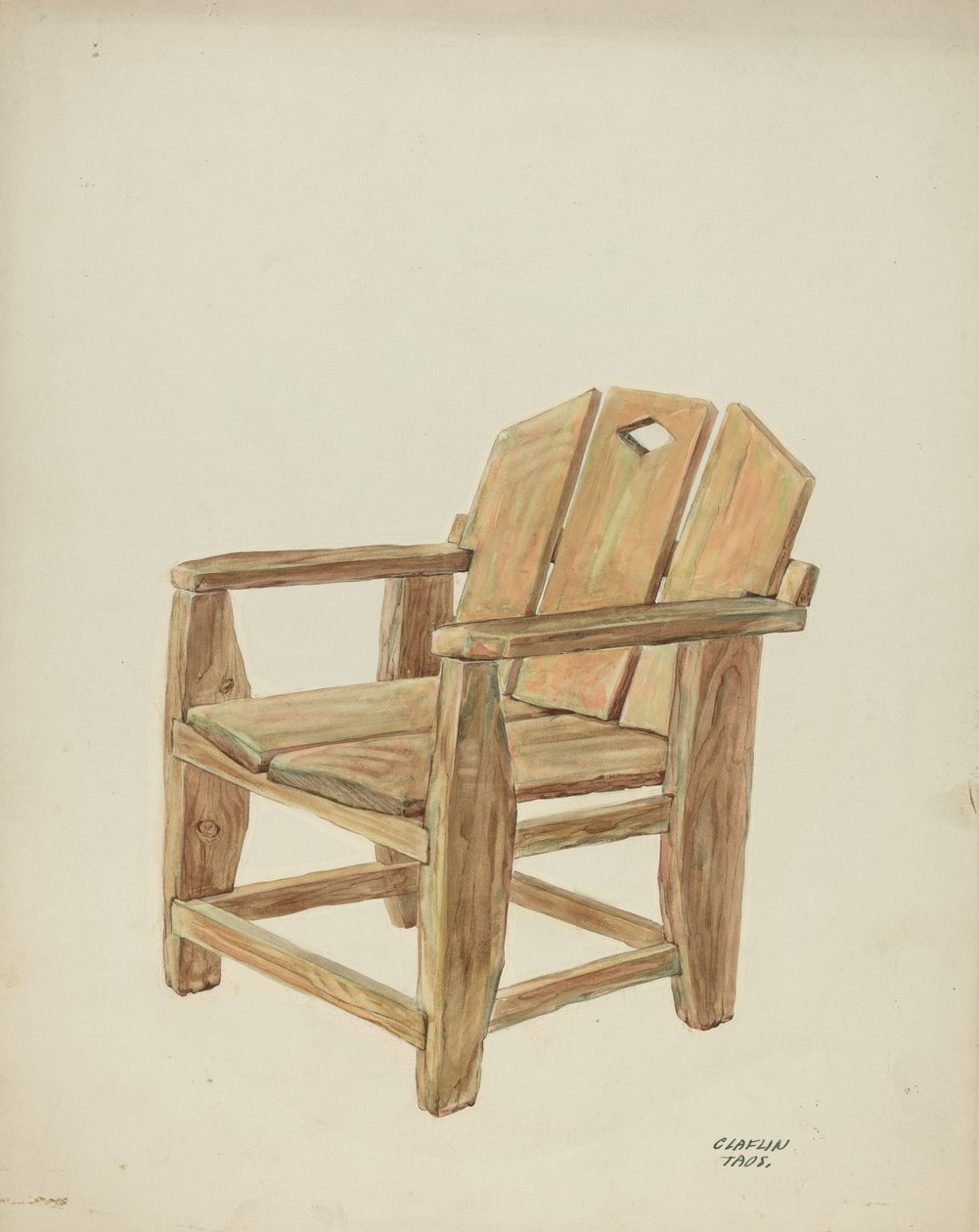 椅子，约1938年。 作者 马杰尔·G·克拉弗林