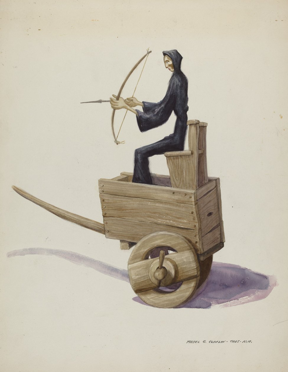 El Muerto Death Figure and Cart, c. 1937. 作者 马杰尔·G·克拉弗林