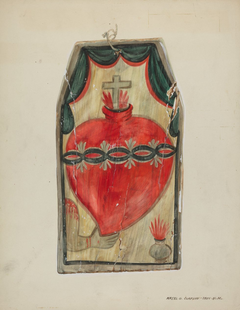 Retablo Sacred Heart，约1939年。 作者 马杰尔·G·克拉弗林