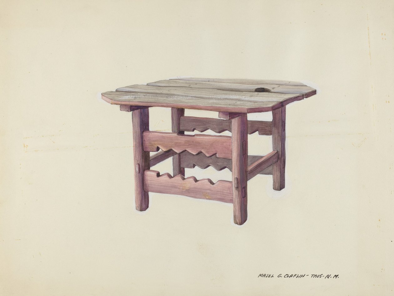 小桌，约1937年。 作者 马杰尔·G·克拉弗林