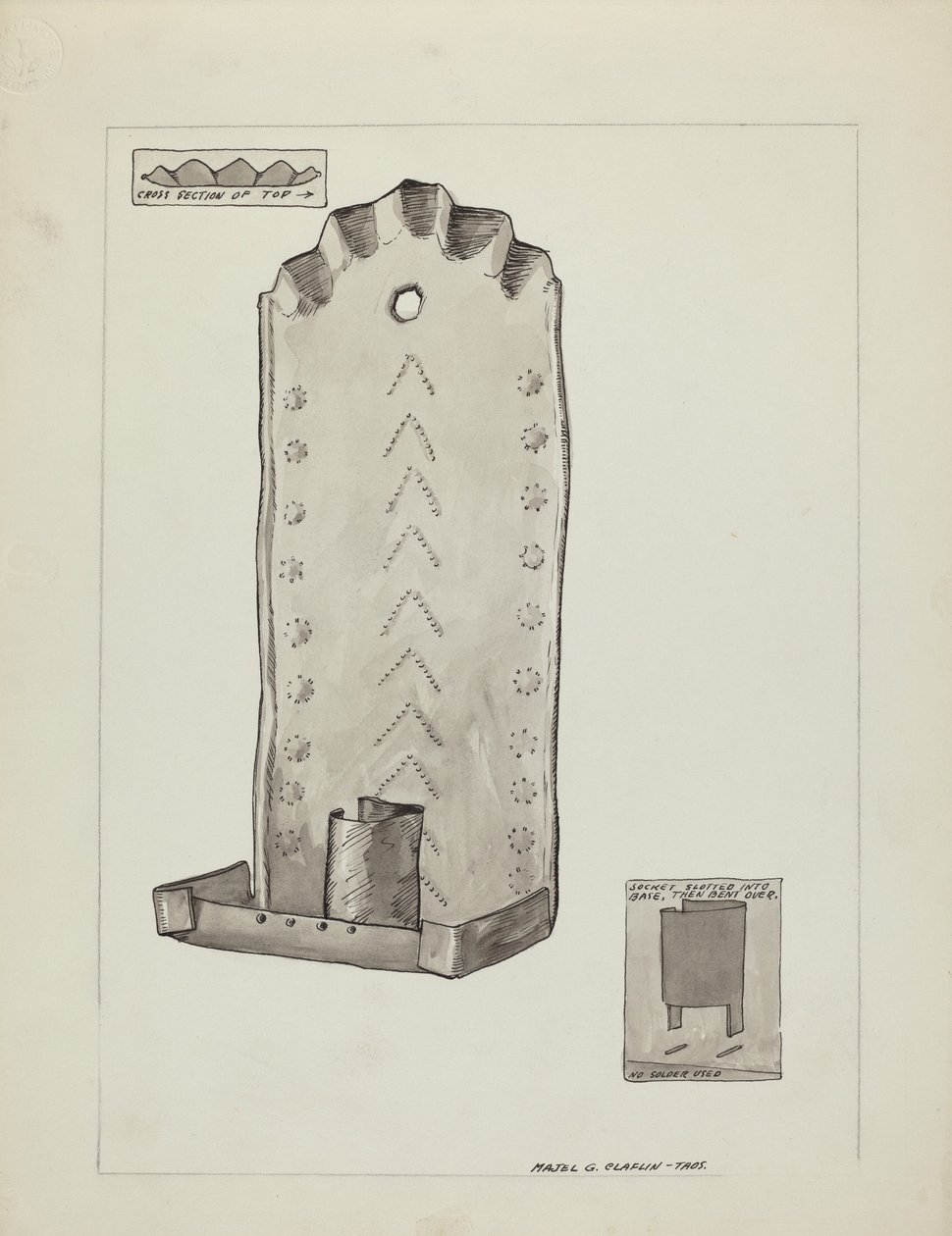 锡制烛台，19351942。 作者 马杰尔·G·克拉弗林
