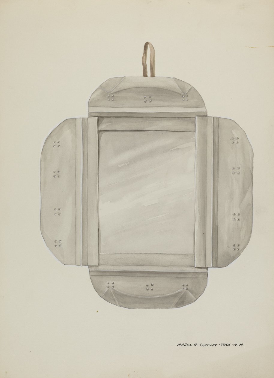 锡制镜框，约1937年。 作者 马杰尔·G·克拉弗林