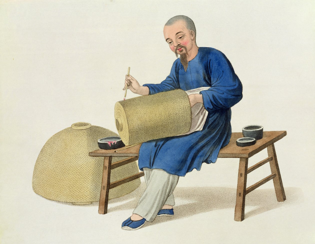 一位灯笼画家，来自“中国服饰”的第20块，由J. Dadley雕刻，1800年 作者 乔治·亨利·梅森少校