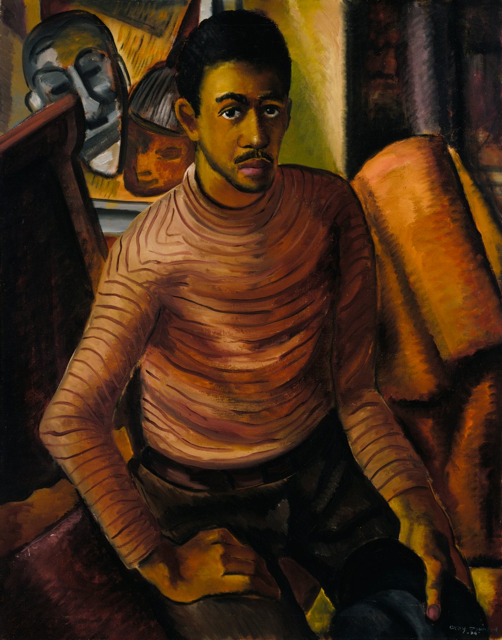 自画像》，1934年。 作者 马尔文·格雷·约翰逊（Malvin Gray Johnson）