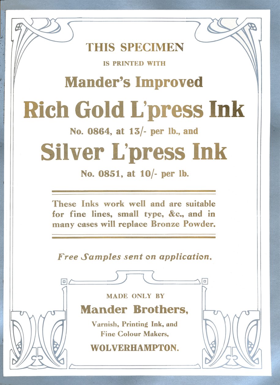曼德兄弟广告（Mander Brothers Advert），1919年 作者 曼德兄弟