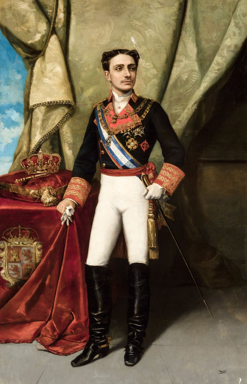 西班牙的Alfonso XII 作者 曼努埃尔·乌塞尔·德·吉恩巴达