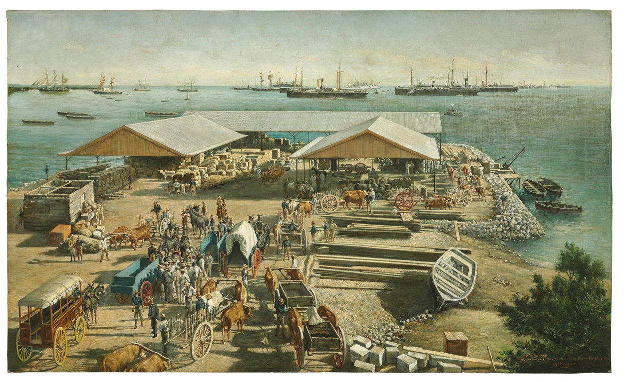 1898年7月27日，美国人在波多黎各庞塞登船 作者 ManuelCuyàsAgulló